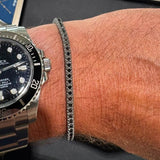 3 Point Black Titanium and Diamond Tennis Bracelet