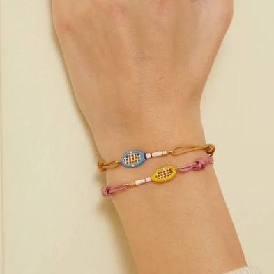 BRACCIALE TENNIS AZZURRO CORDA
