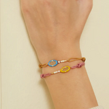 BRACCIALE TENNIS AZZURRO CORDA