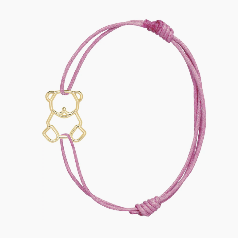 OSITO BRACCIALE CORDA ROSA ANTICO