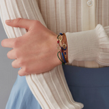 BRACCIALE TENNIS AZZURRO CORDA VERDE SCURO