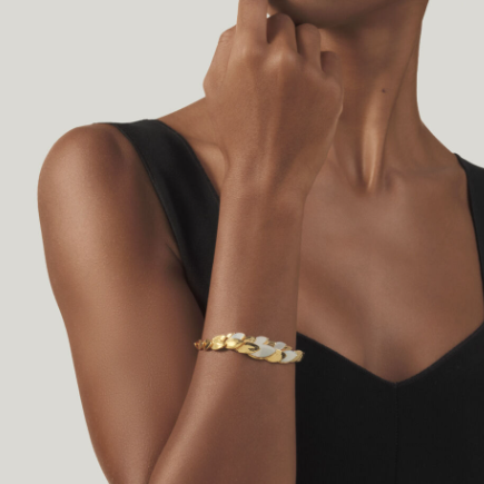 Bracciale Skin Madreperla in Argento Dorato