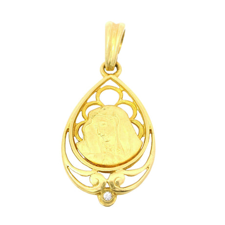 Ciondolo Madonna In Oro Giallo-Ciondoli-GRANARELLI-Gioielleria Granarelli