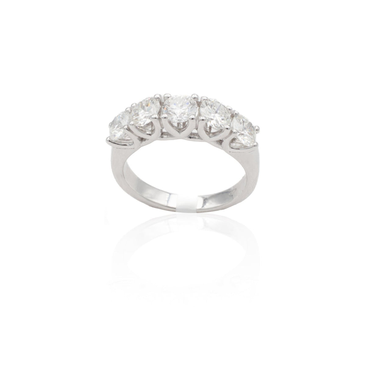 Anello Fedina di Diamanti Scalata 1,50kt in Oro Bianco
