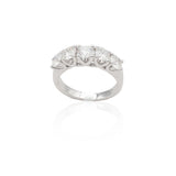 Anello Fedina di Diamanti Scalata 1,50kt in Oro Bianco