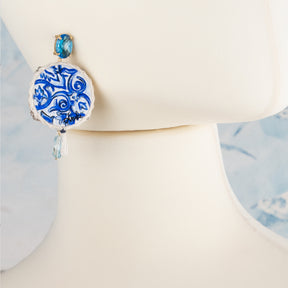 Orecchini tamburello fantasia blu-AMLÈ-a2633-2-Gioielleria Granarelli