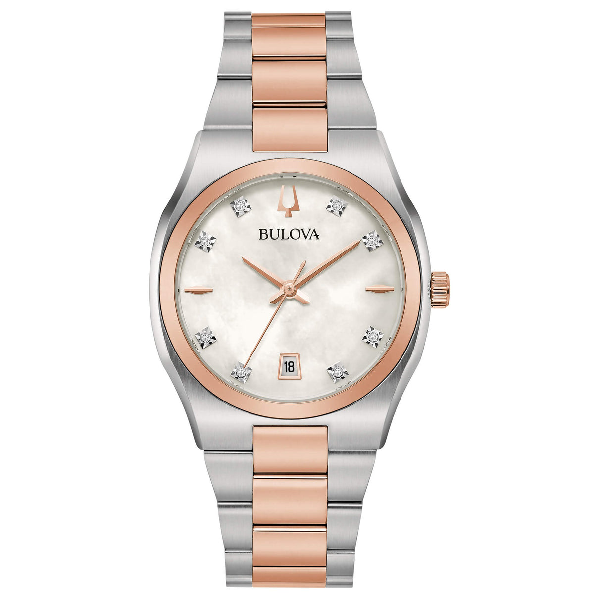 Surveyor Lady Madreperla Diamanti Bicolore-Orologi-BULOVA-Gioielleria Granarelli