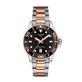 Seastar 1000 36 mm Acciaio Bicolore PVD Rosa-Orologi-TISSOT-Gioielleria Granarelli