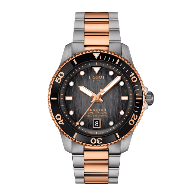 Seastar 1000 Powermatic 80 40mm Acciaio e PVD Oro Rosa-Orologi-TISSOT-Gioielleria Granarelli