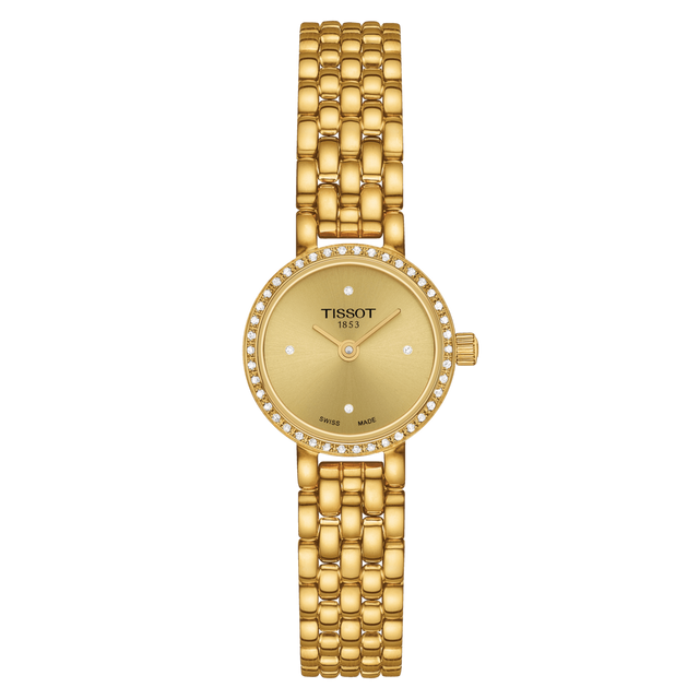 Lovely Round Dorato con Diamanti Acciaio-Orologi-TISSOT-Gioielleria Granarelli