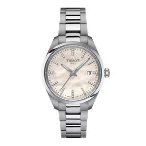 PR 100 34MM Madreperla con Diamanti Acciaio-Orologi-TISSOT-Gioielleria Granarelli