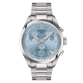 PR 100 40mm Quarzo Cronografo Acciaio Blu Ghiaccio-Orologi-TISSOT-Gioielleria Granarelli