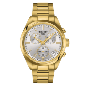 PR 100 40mm Quarzo Cronografo Acciaio Dorato-Orologi-TISSOT-Gioielleria Granarelli