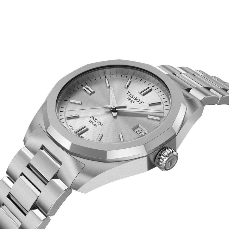 PRC 100 Solar Quarzo 34 mm Silver Acciaio