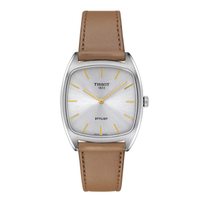 Stylist Quadrato Argento Pelle 32mm-Orologi-TISSOT-Gioielleria Granarelli