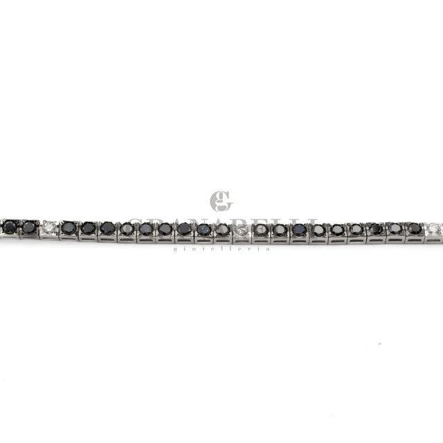 Bracciale Tennis Diamanti Bianchi e Neri-Bracciali-RECARLO-Gioielleria Granarelli