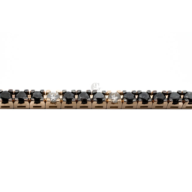 Bracciale Tennis Diamanti Neri con 5 spot diamanti bianchi in Oro rosa-Bracciali-CRIVELLI-Gioielleria Granarelli