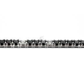 Bracciale Tennis Oro Bianco con Diamanti Neri 6,3ct e Bianchi-Bracciali-CRIVELLI-Gioielleria Granarelli
