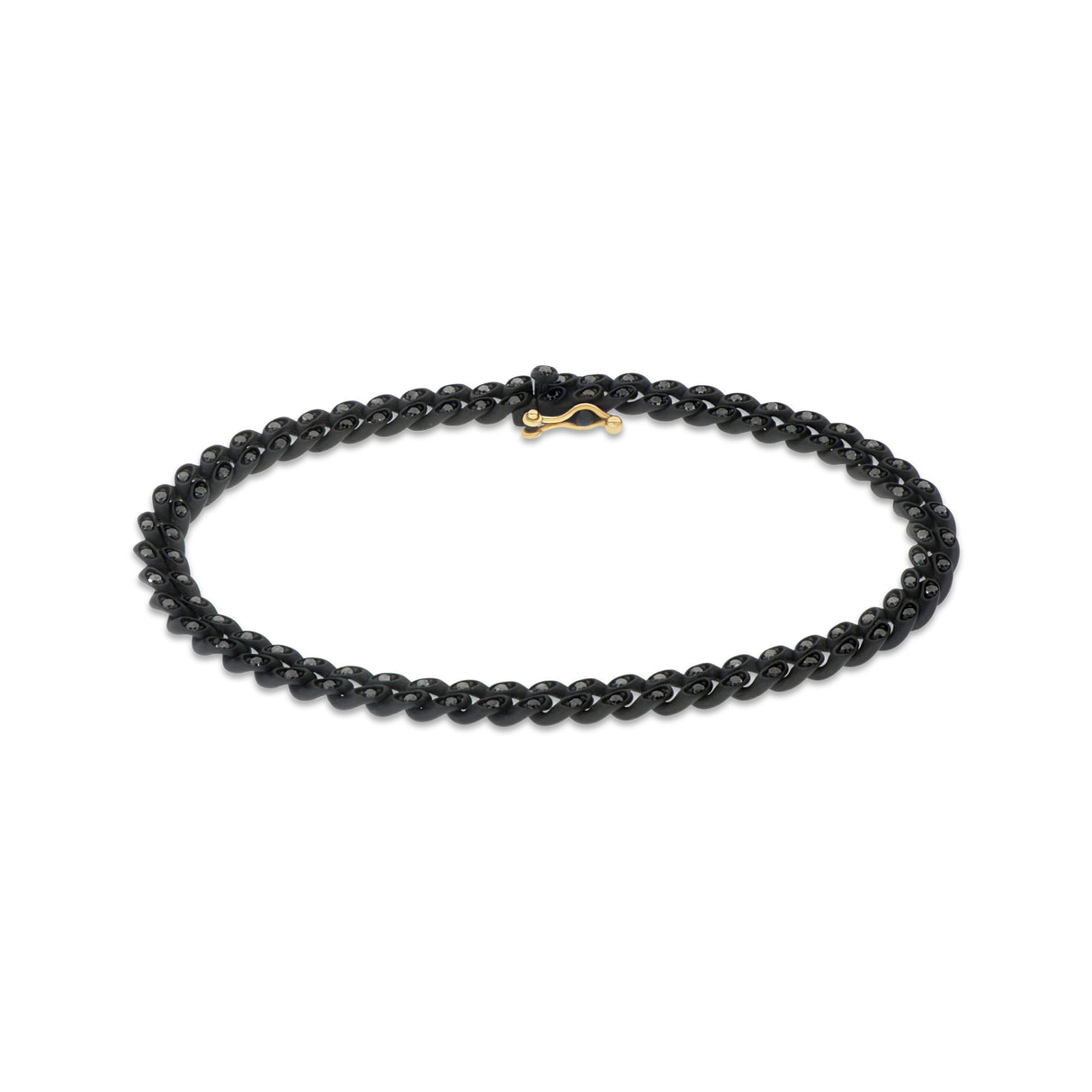 BRACCIALE GROUMETTE MINI IN TITANIO NERO, DIAMANTI BLACK E ORO ROSSO 18KT