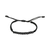 BRACCIALE GROUMETTE NAUTICA MINI IN TITANIO NERO CON DIAMANTI BLACK E LACCIO NERO INTRECCIATO