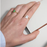 ARO C CARRÉ TORMALINA ANELLO