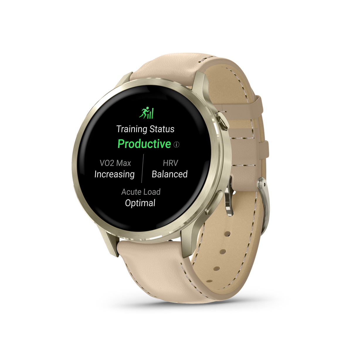 Venu® 4 - 41 mm Lunar gold con cinturino in silicone Bone e cinturino in pelle Light Sand