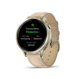 Venu® 4 - 41 mm Lunar gold con cinturino in silicone Bone e cinturino in pelle Light Sand