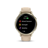 Venu® 4 - 41 mm Lunar gold con cinturino in silicone Bone e cinturino in pelle Light Sand