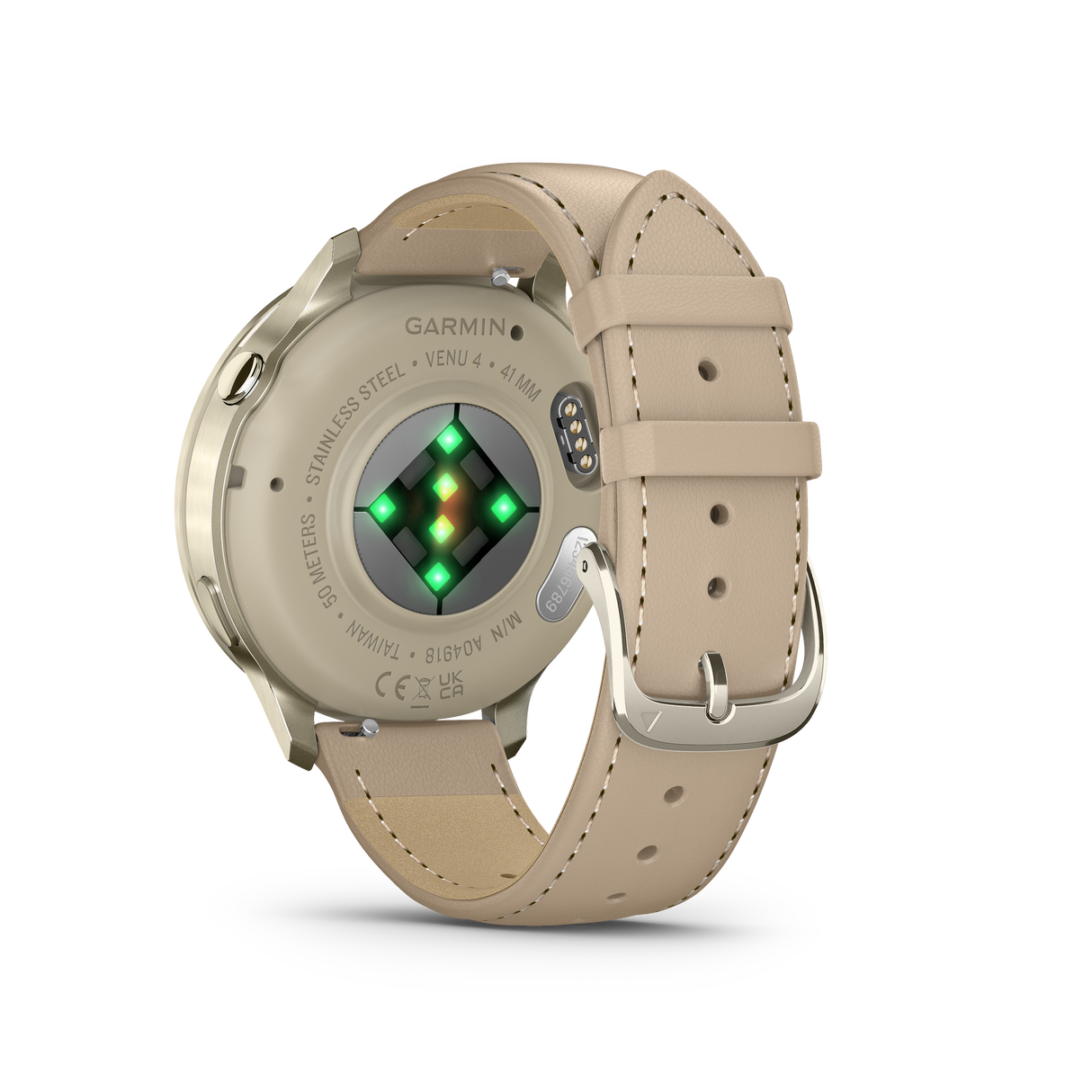 Venu® 4 - 41 mm Lunar gold con cinturino in silicone Bone e cinturino in pelle Light Sand