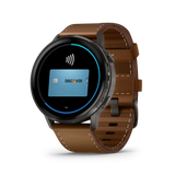 Venu® 4 - 45 mm Slate con cinturino in silicone Black e cinturino in pelle Brown