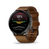 Venu® 4 - 45 mm Slate con cinturino in silicone Black e cinturino in pelle Brown