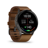 Venu® 4 - 45 mm Slate con cinturino in silicone Black e cinturino in pelle Brown