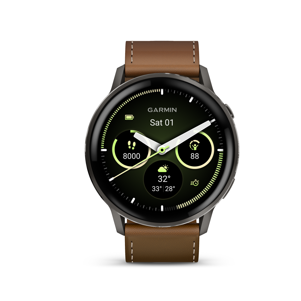 Venu® 4 - 45 mm Slate con cinturino in silicone Black e cinturino in pelle Brown