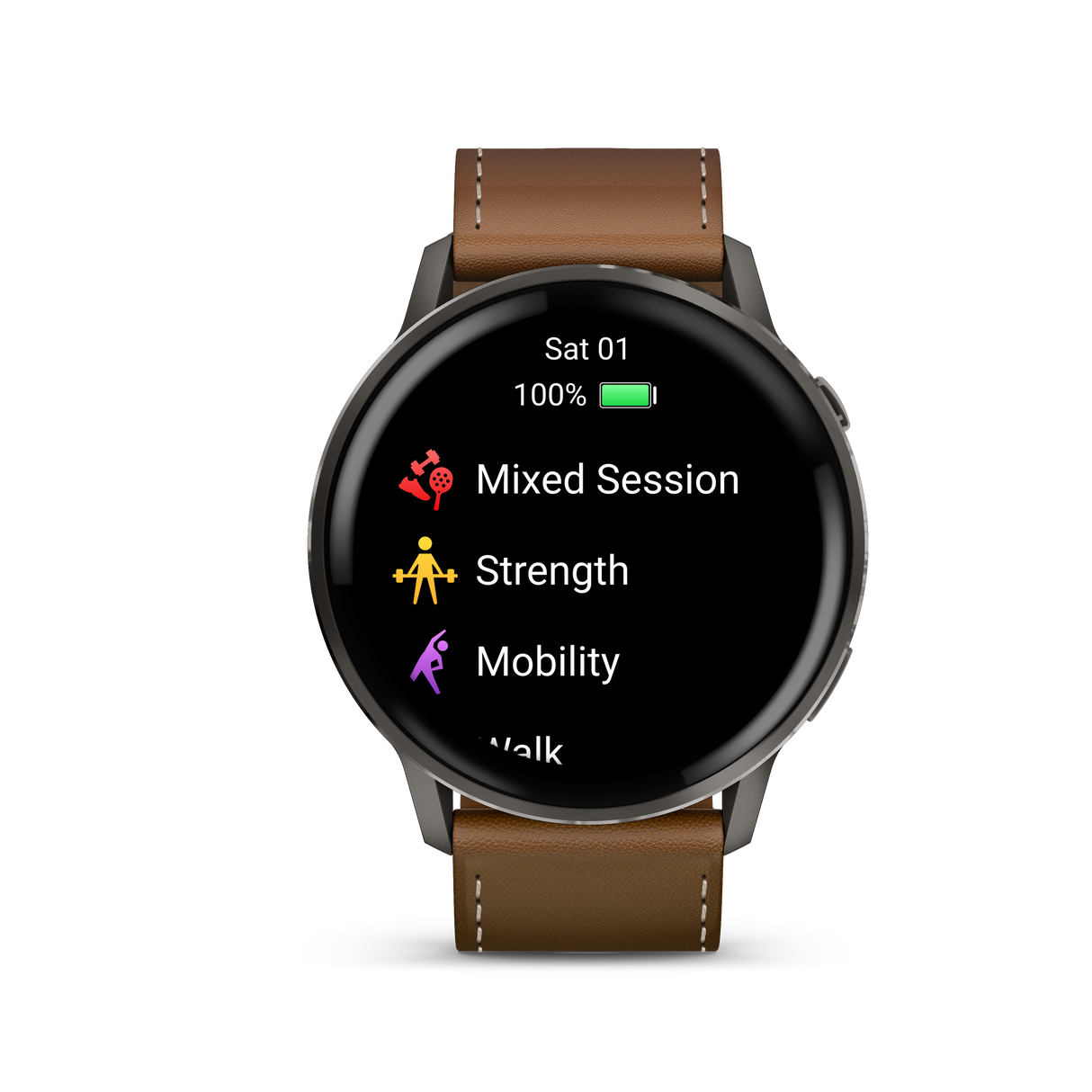 Venu® 4 - 45 mm Slate con cinturino in silicone Black e cinturino in pelle Brown