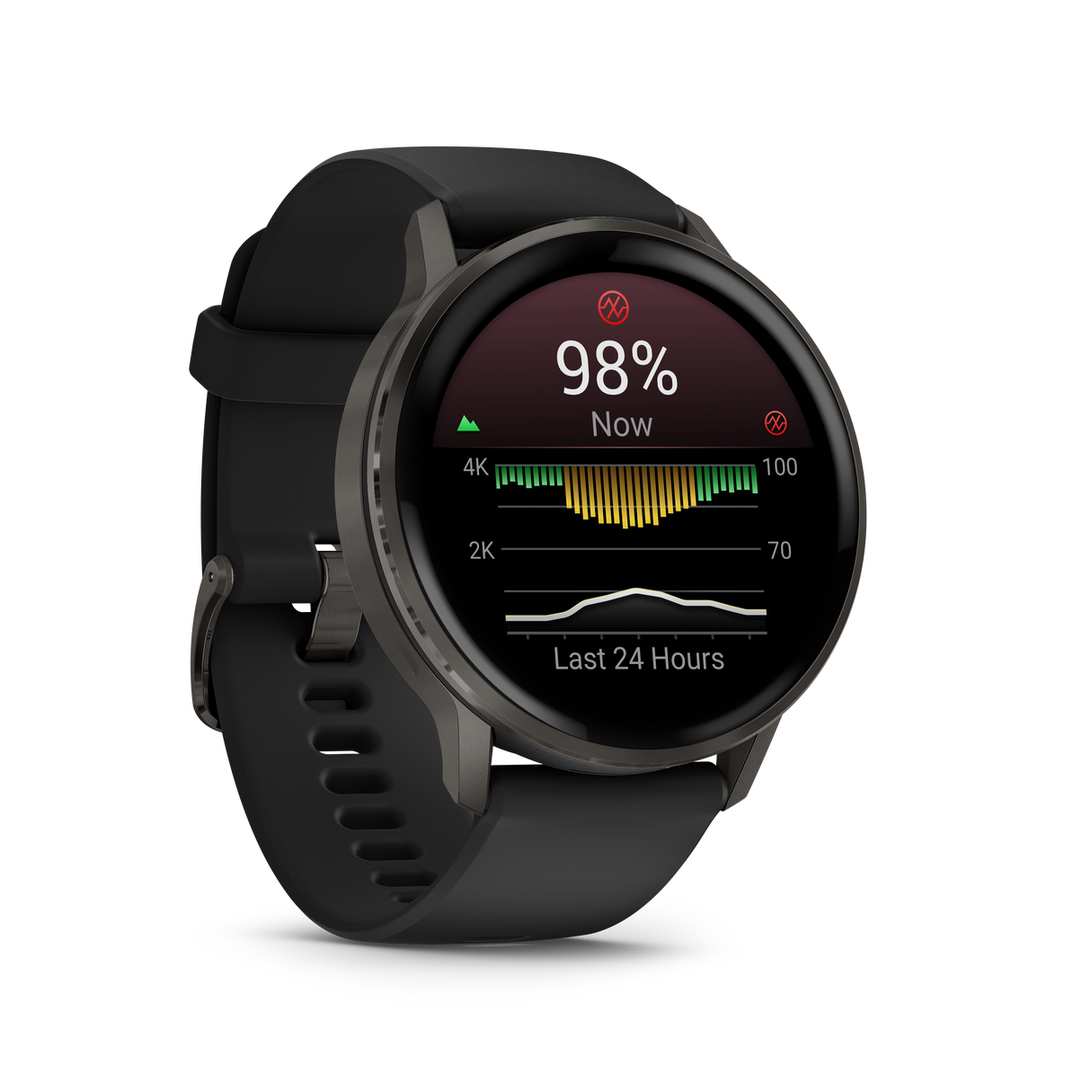 Venu® 4 - 45 mm Slate con Silicone, Black