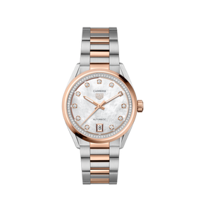 Carrera Date Automatico Acciaio, oro Rosa e diamanti 36mm-Orologi-TAG HEUER-Gioielleria Granarelli