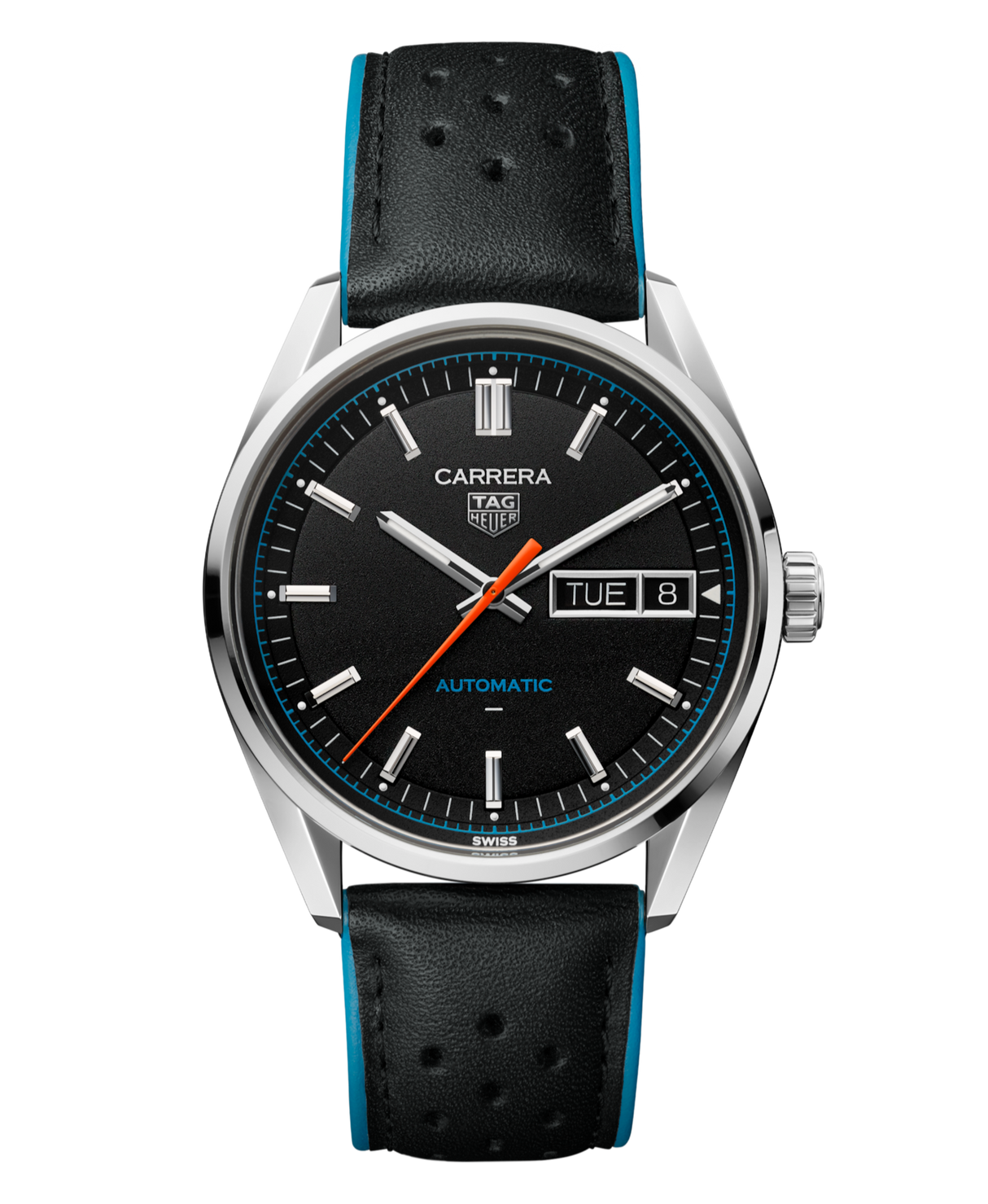 Carrera Automatico Day-Date Nero 41 mm Pelle
