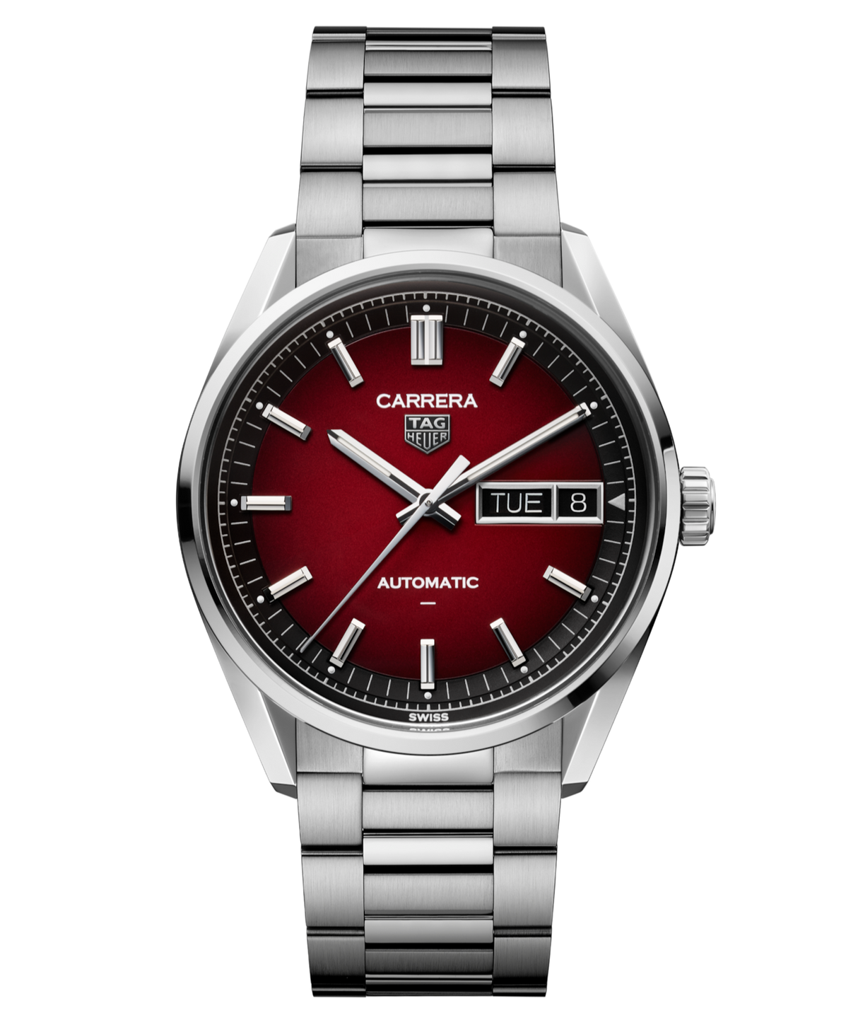 Carrera Automatico Day-Date Rosso 41 mm Acciaio