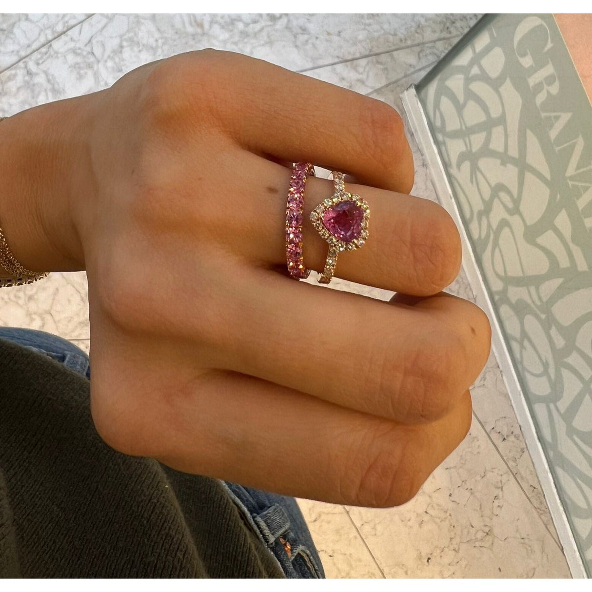 Rosa Gold Girodito Fedin Ring and Rosa sapphires 2.25kt