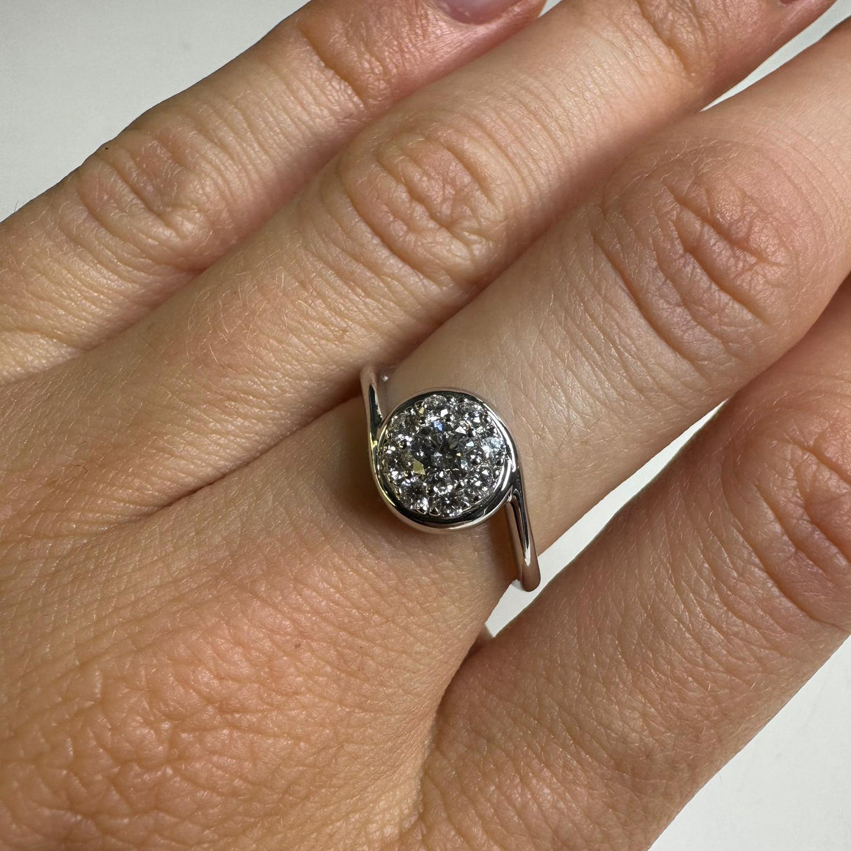 Anello Diamanti in Oro Bianco