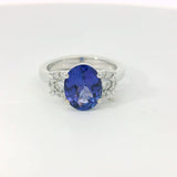Anello Tanzanite 2.72kt e Diamanti in Oro Bianco