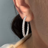 Orecchini Cerchi con Diamanti 2,03ct Oro Bianco