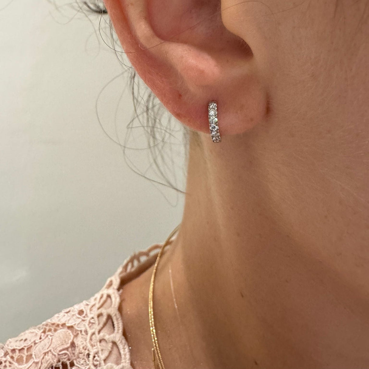 Oorbellen met witte diamanten 0,17ct witgoud