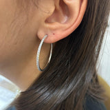 Orecchini cerchi Diamanti 1.16kt in Oro Bianco