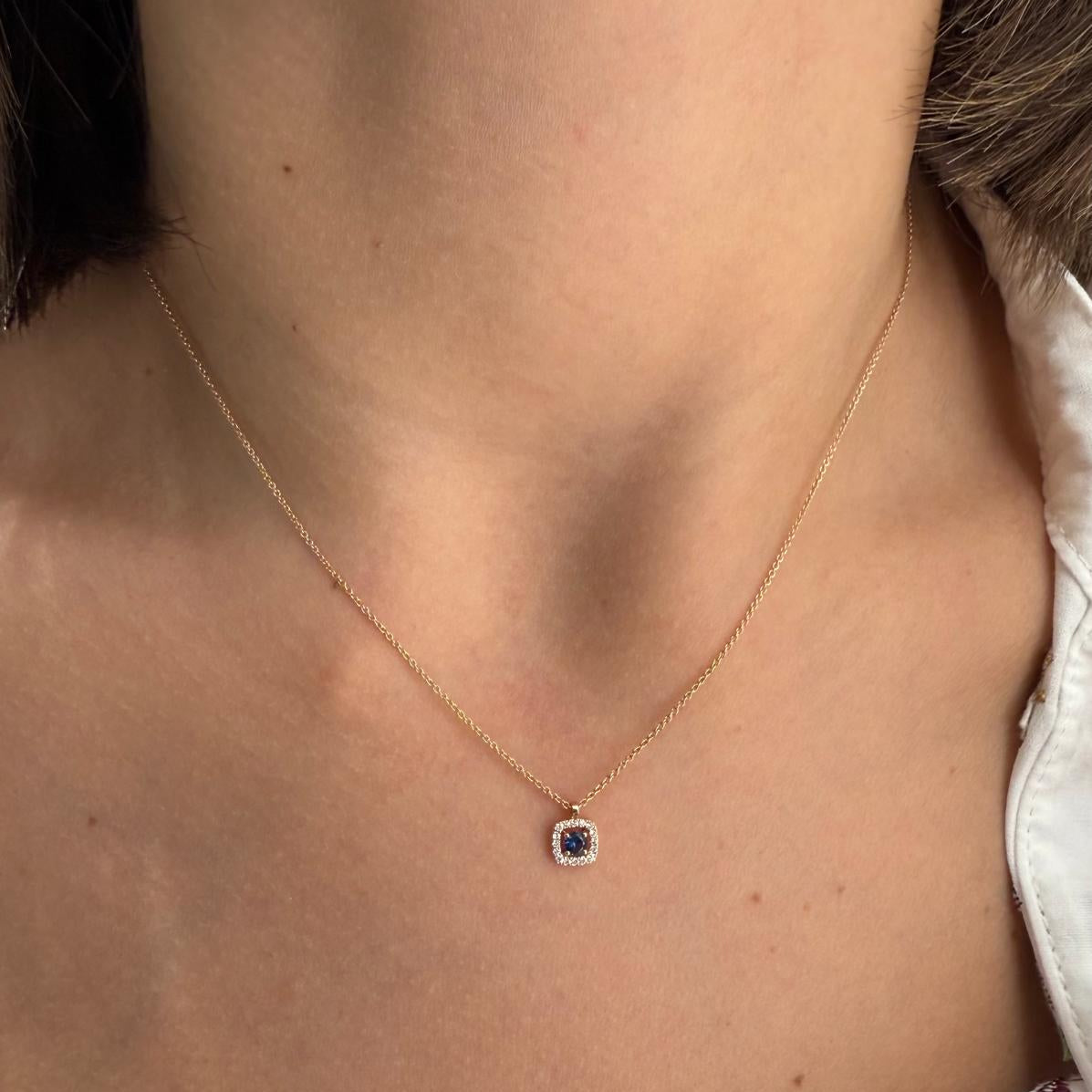 Girocollo Zaffiri e Diamanti in Oro Rosa