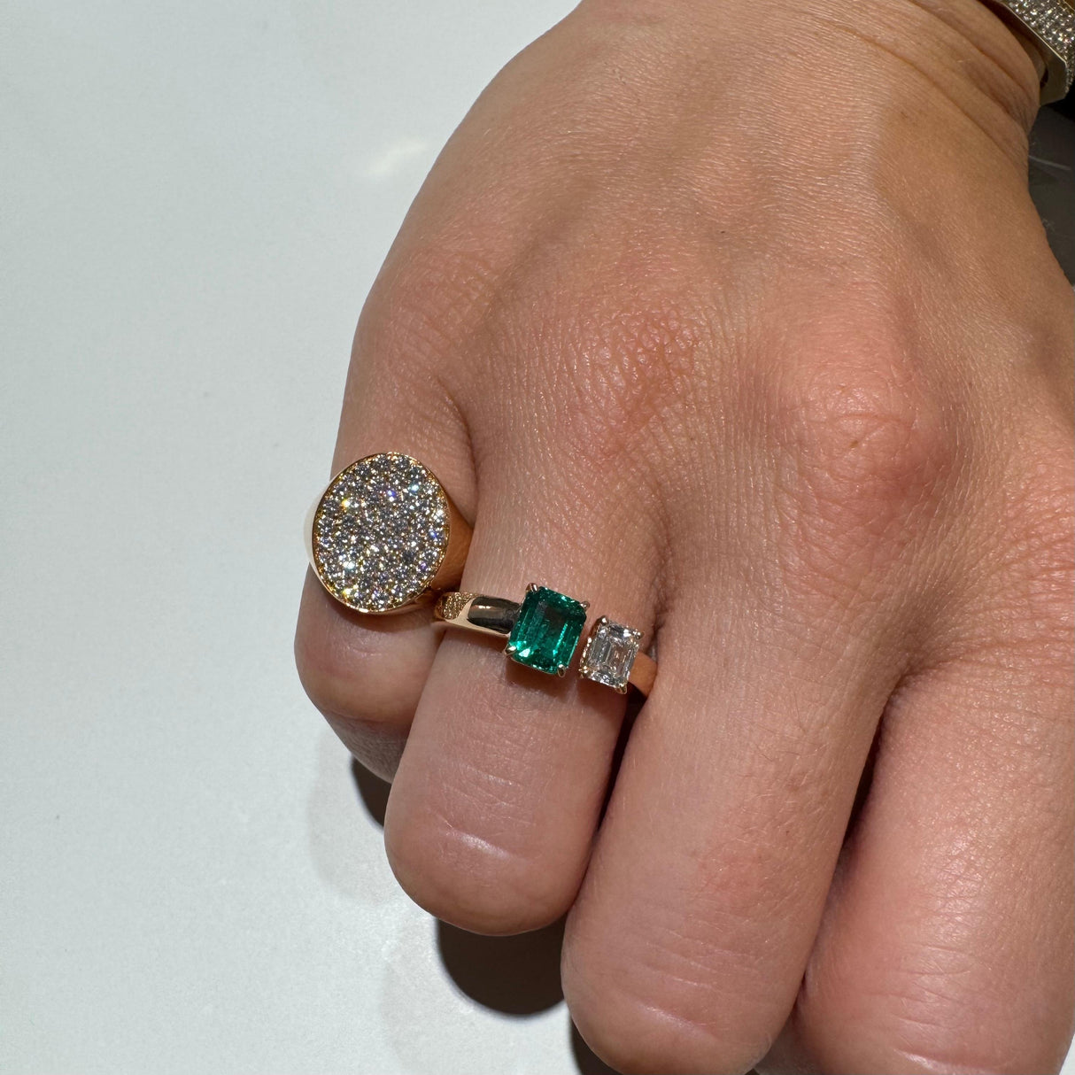 Anello Pavè Diamanti in Oro Rosa ct 0.67