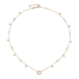 Girocollo Interlocking G Oro Rosa con Diamanti-Girocolli-GUCCI-Gioielleria Granarelli