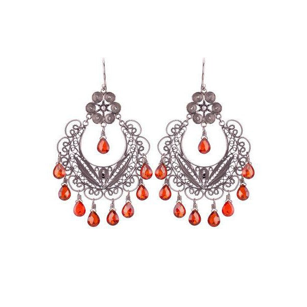 Orecchini Yvone Christa Granato Rosso