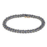 BRACCIALE GROUMETTE ALTERNATO IN TITANIO CON ZAFFIRI BLU E ORO 18 KT