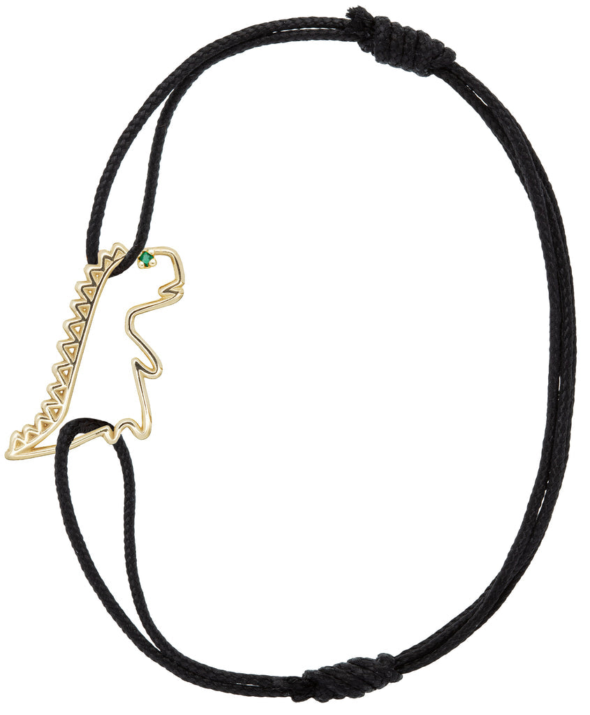 DINOSAURO SMERALDO BRACCIALE CORDA VERDE SCURO